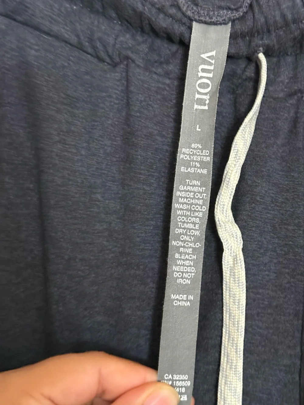 Vuori Ponto Performance sweatpants in Black Heather size Large